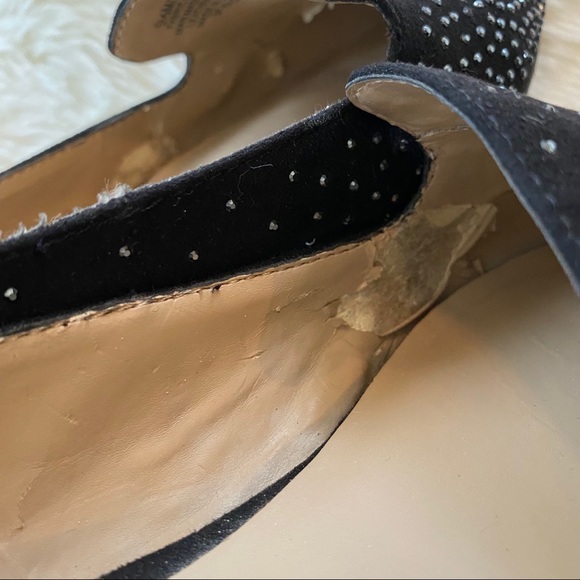 Saks 5th Avenue black kadia suede studded flats - Picture 6 of 10
